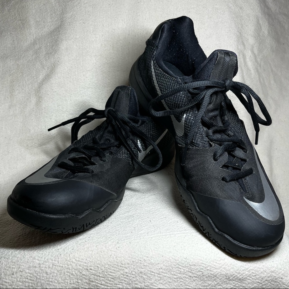 Nike Zoom Running Shoes Black Metallic Silver Mens Size 9
